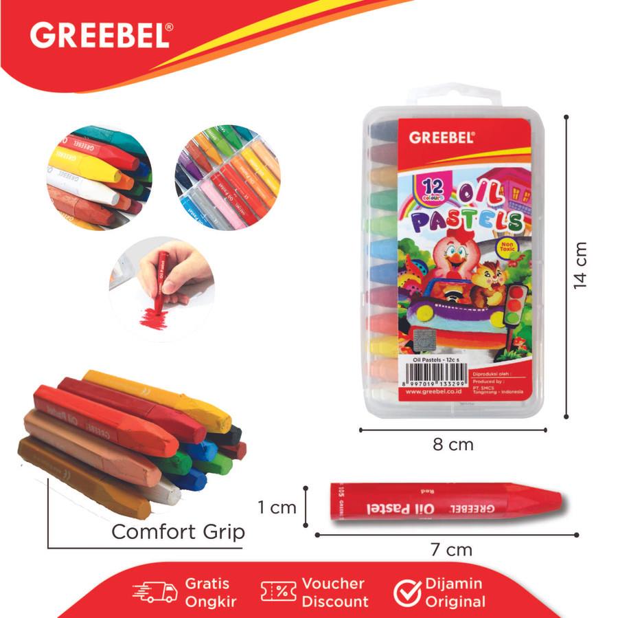 Greebel Oil Pastel PP-12C-S 12 Warna / Crayon / Krayon Greebel