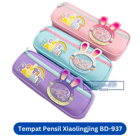 Tempat Pensil Anak Xiaolingjing BD-937 Cute Rabbit / Kotak Pensil / Pencil Case