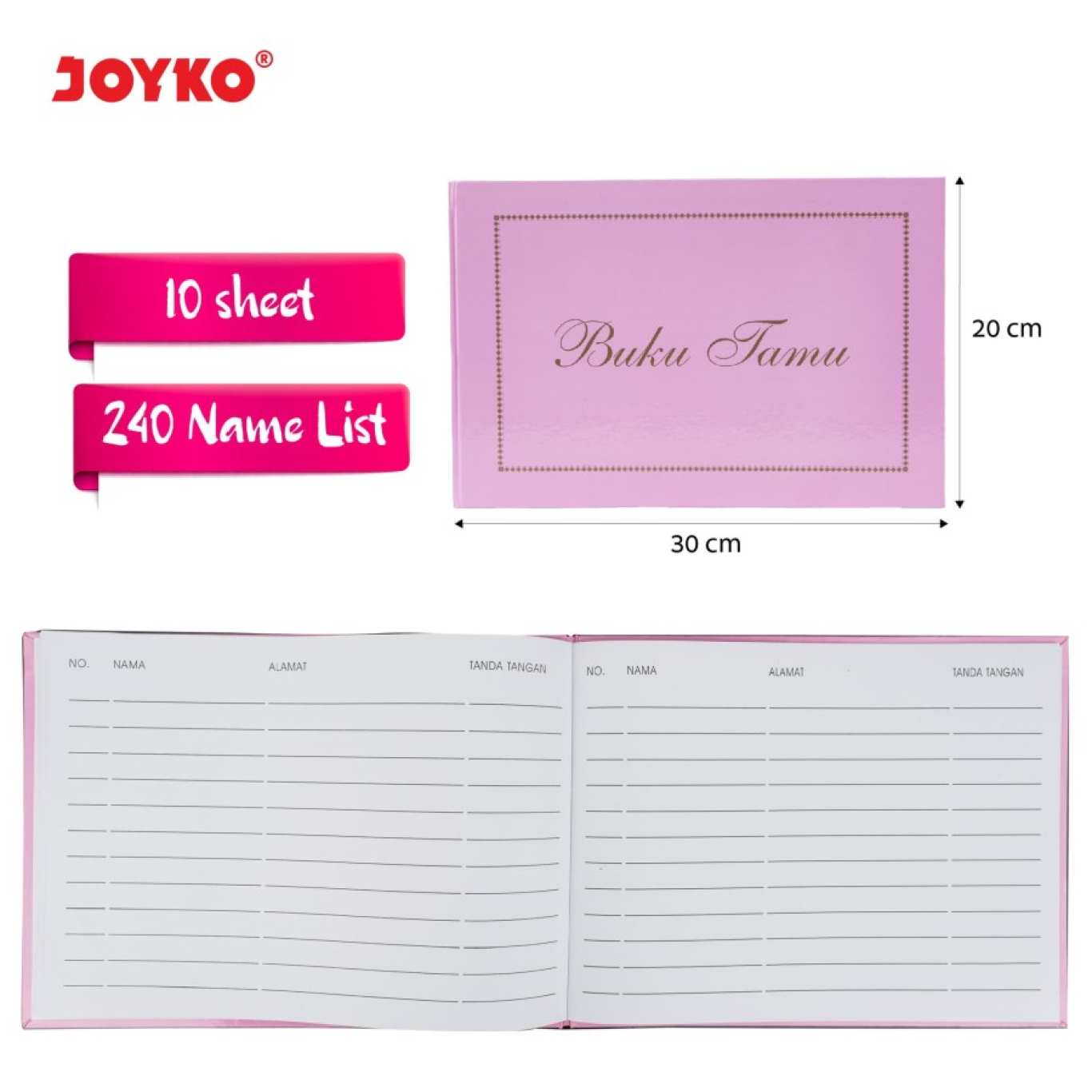Buku Tamu Undangan GB-2030-5 Pink Joyko / Guest Book