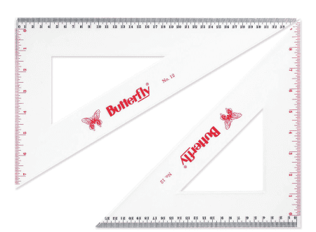 Penggaris Segitiga Butterfly Triangle No. 12 [isi 2 Pcs]