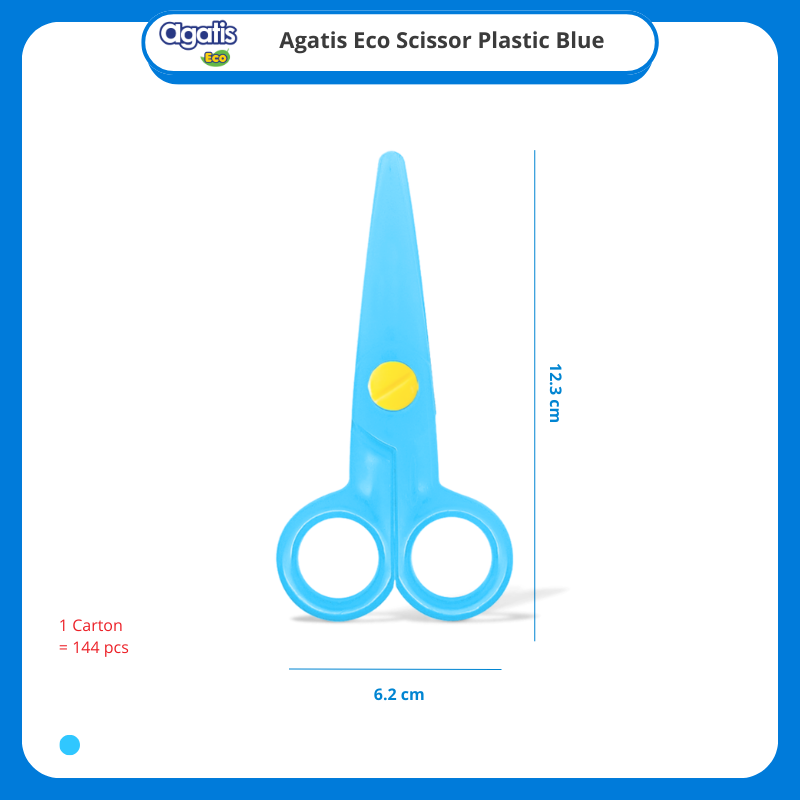 Gunting Agatis Scissors Plastic For Kids Neon GSKD-30PS-AC1 NEON BLUE, NEON PINK, NEON YELLOW