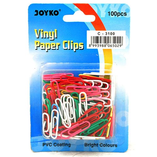 Klip Kertas / Penjepit Kertas / Paper Clip Warna Joyko C-3100 [Box Kecil]