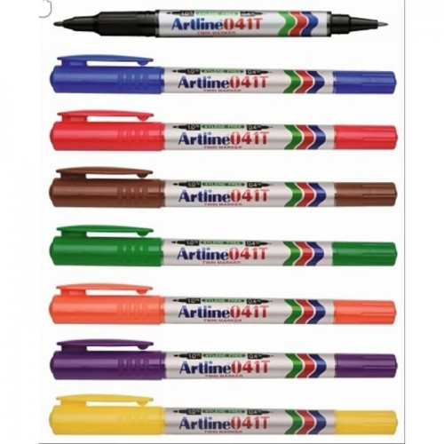 Spidol Permanen Artline EK-041T Permanent Marker Warna Black, Biru, Merah, Kuning, Hijau, Coklat, Ungu, Orange