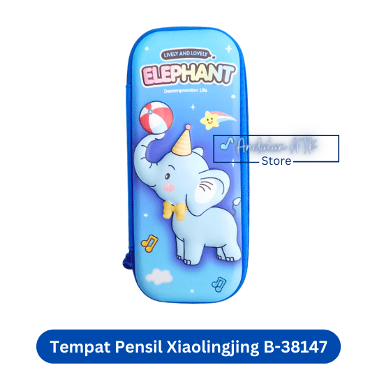 Tempat Pensil Anak Xiaolingjing B-38147 Elephant / Kotak Pensil / Pencil Case