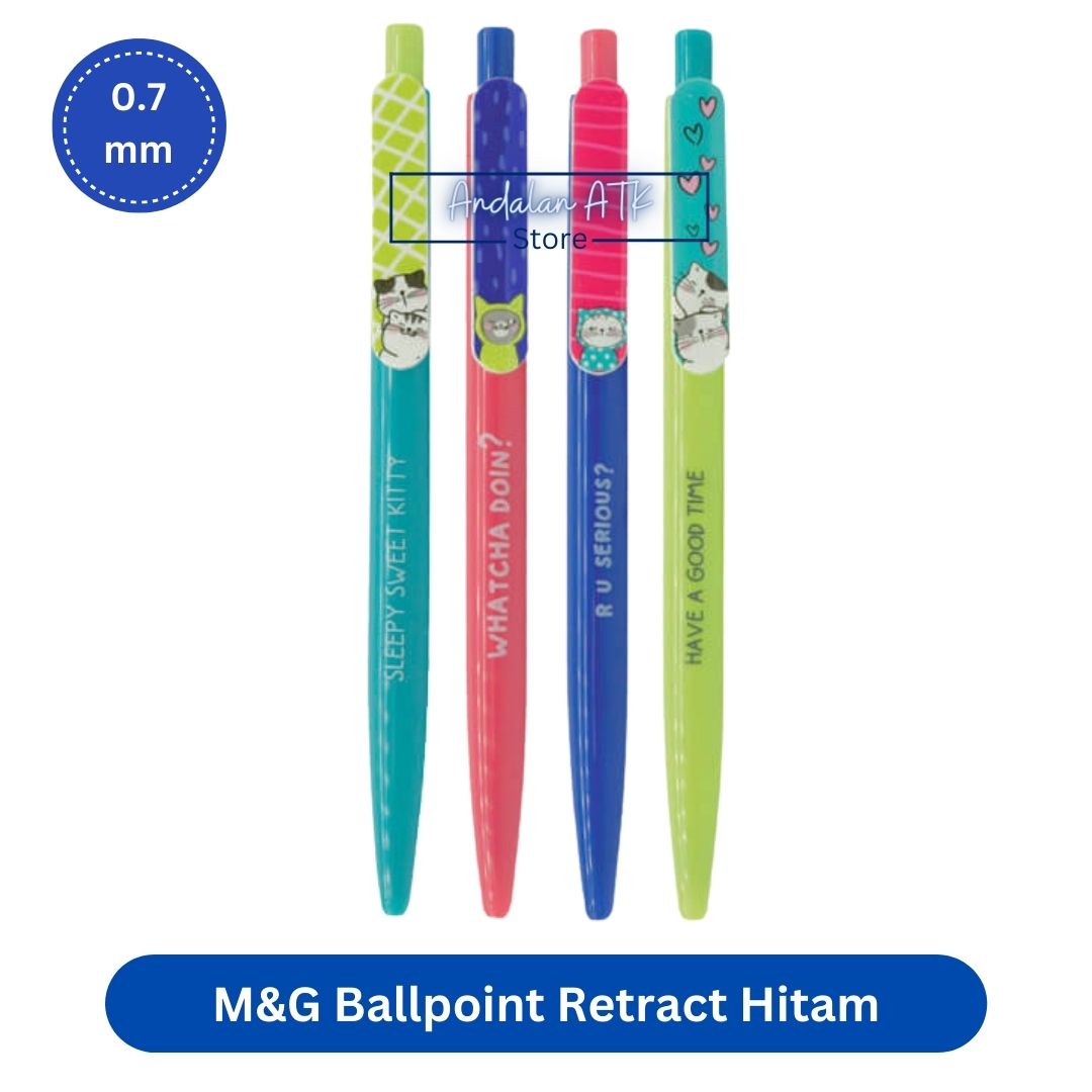 M&G Ballpoint Retract 0.7mm Hitam ABP20180 / Pulpen pena M&G