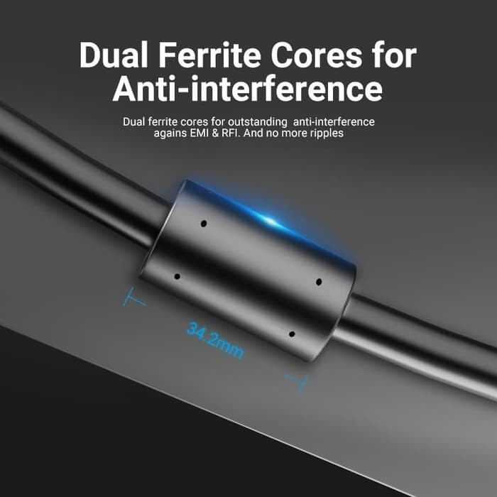 Vention - Kabel VGA (3+6) Male to Male with Ferrite Core 5M DAEBJ
