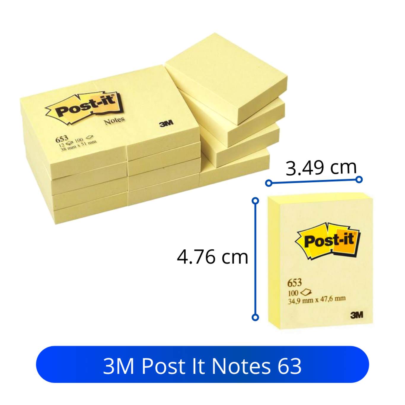 Sticky Note Post It 3M 653 Memo Stick