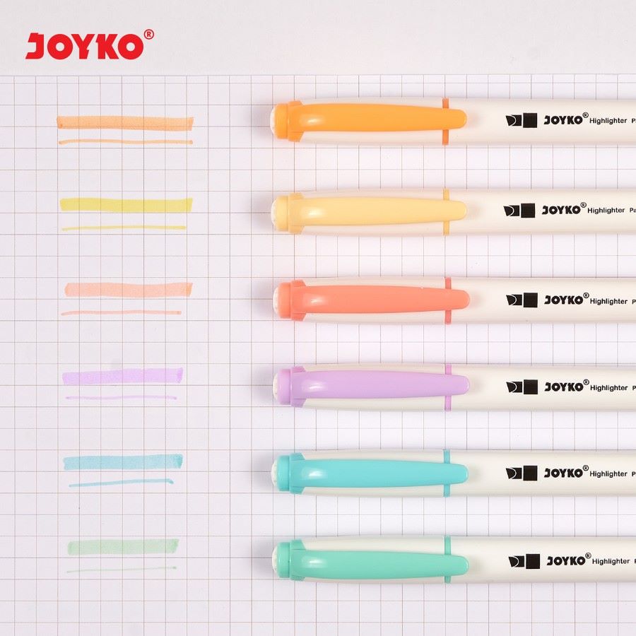 Highlighter Joyko HL-54 Dual Tip [SET ISI 6 PCS] / Stabilo Joyko / Penanda Buku