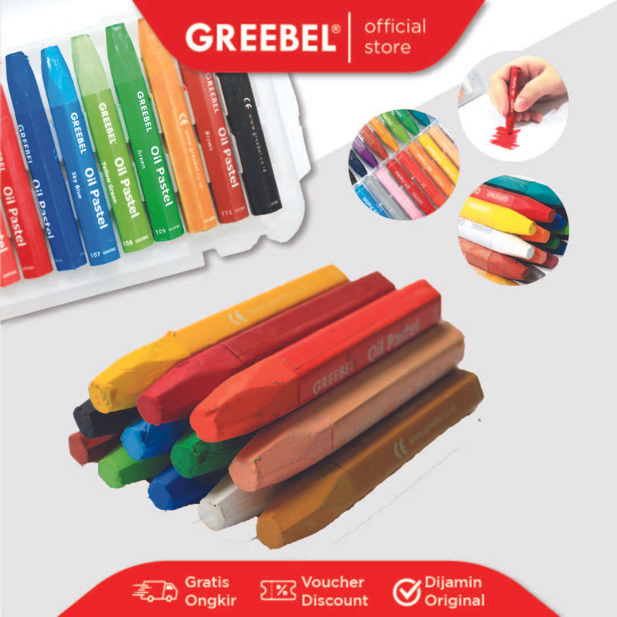 Crayon Greebel Oil Pastel PP-12C 12 Warna