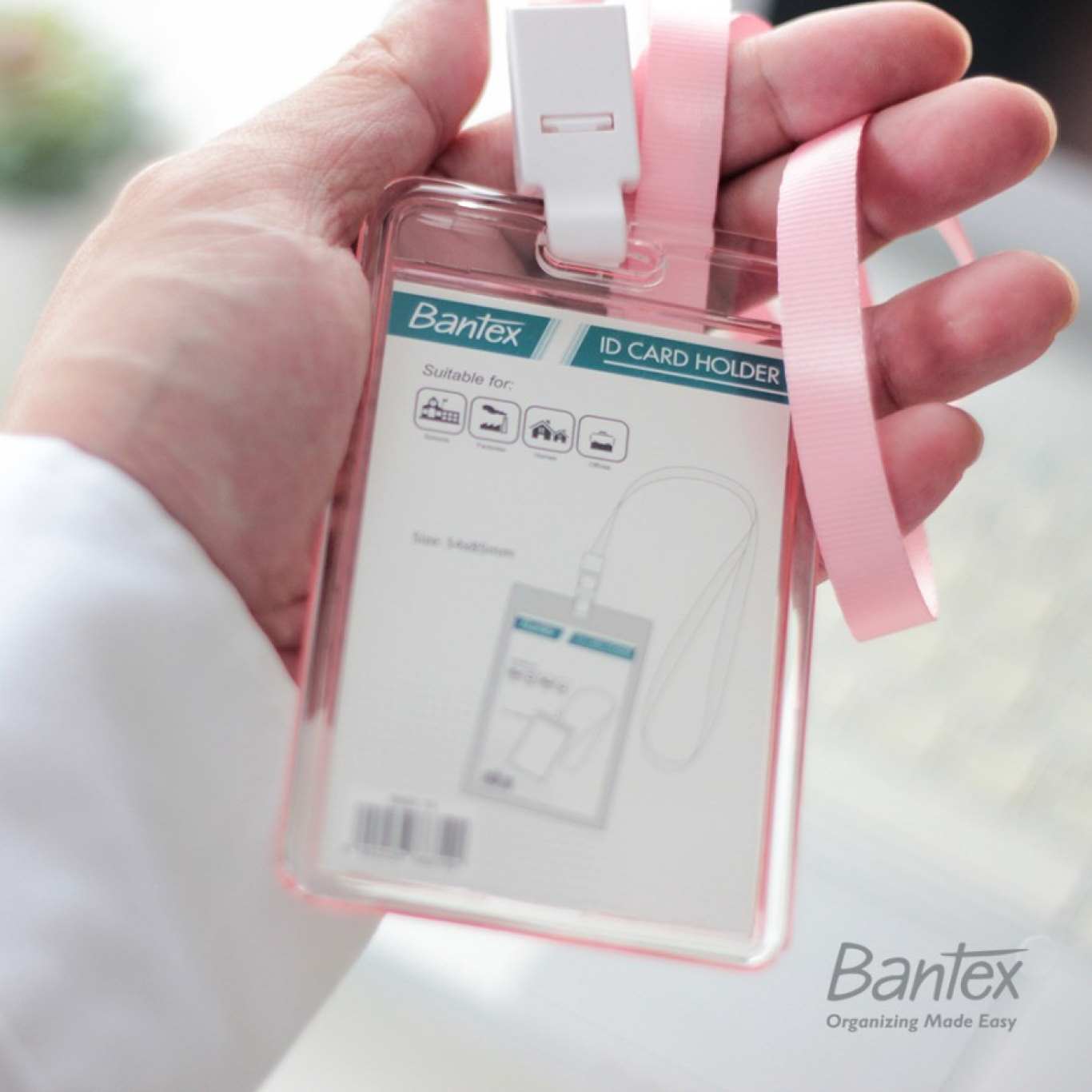 ID Card Bantex Holder Potrait Transparan Akrilik / Name Tag Bantex / Landyard Idcard Bantex