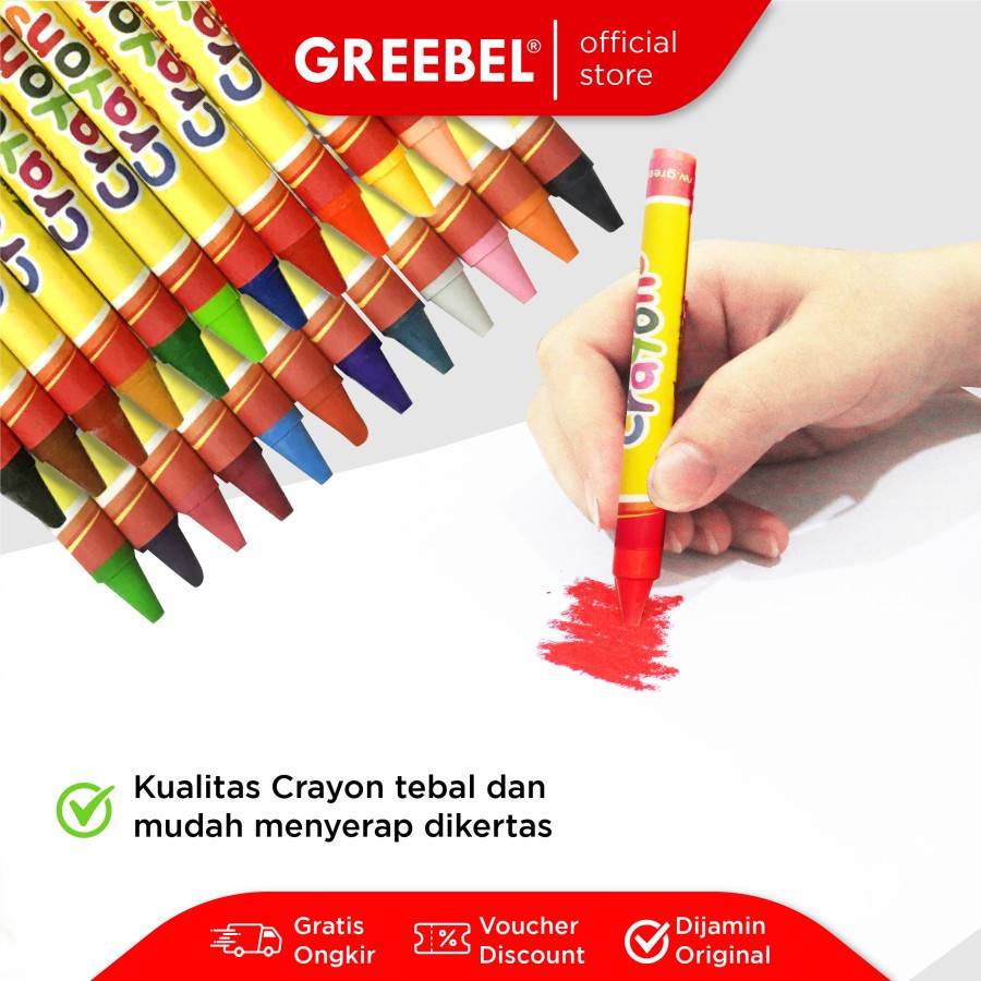 Oil Pastel Greebel Wax Crayon 24C 24 Warna / Crayon / Krayon Greebel