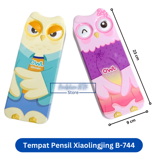 Tempat Pensil Anak Xiaolingjing B-744 Owl Kaleng / Kotak Pensil / Pencil Case
