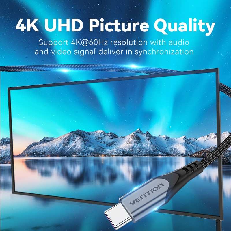 Vention - Kabel USB 2.0 C Male to C Male 1M dan 1.5M Aluminium Alloy Gray TADHF TADHG / Kabel Data