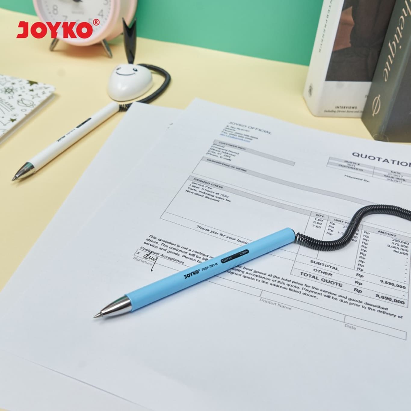 Pulpen Meja / Ballpen Desk Pen Stand Joyko PSGP-350 0.5 mm Gell Ink Warna Hitam