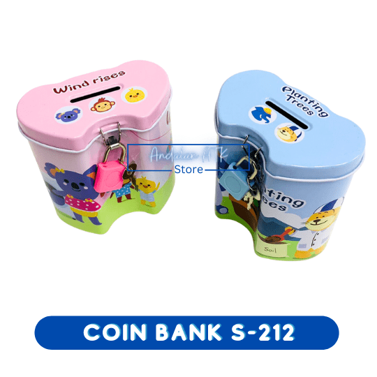 Coin Bank / Celengan Anak Kunci Gembok Bentuk Love 2 Kecil S-212 Xiaolingjing