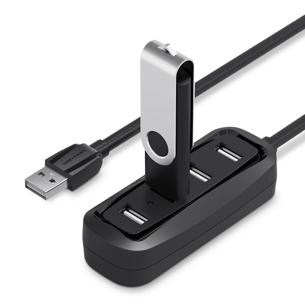 Vention - HUB 4 Port USB 2.0 0.15M Black VAS-J43B015