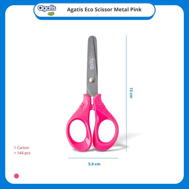 Gunting Agatis Scissors Metal For Kids Pastel GSKD-21M-AC1 PASTEL PINK, BLUE, LIME