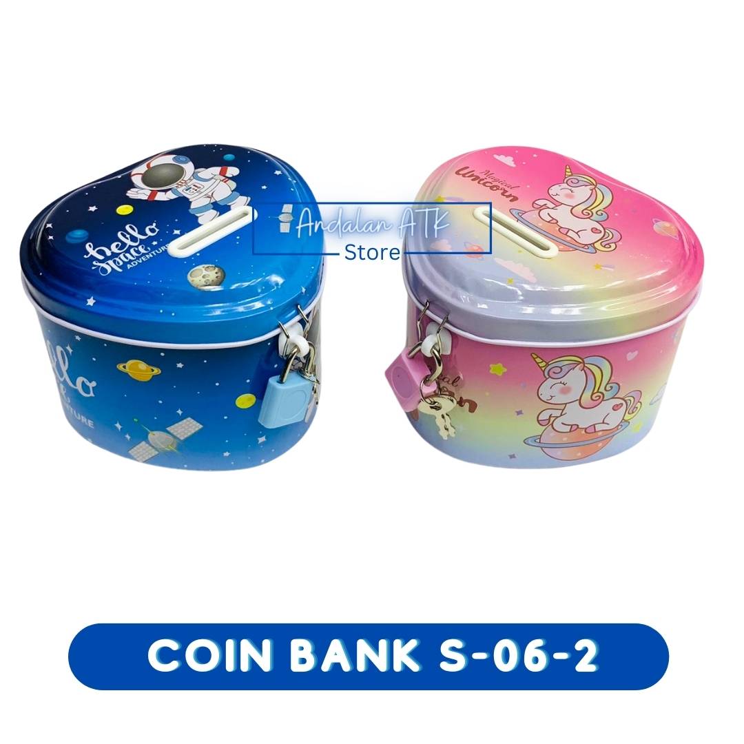 Coin Bank / Celengan Anak Kunci Gembok Bentuk Mini Love S-06 Xiaolingjing