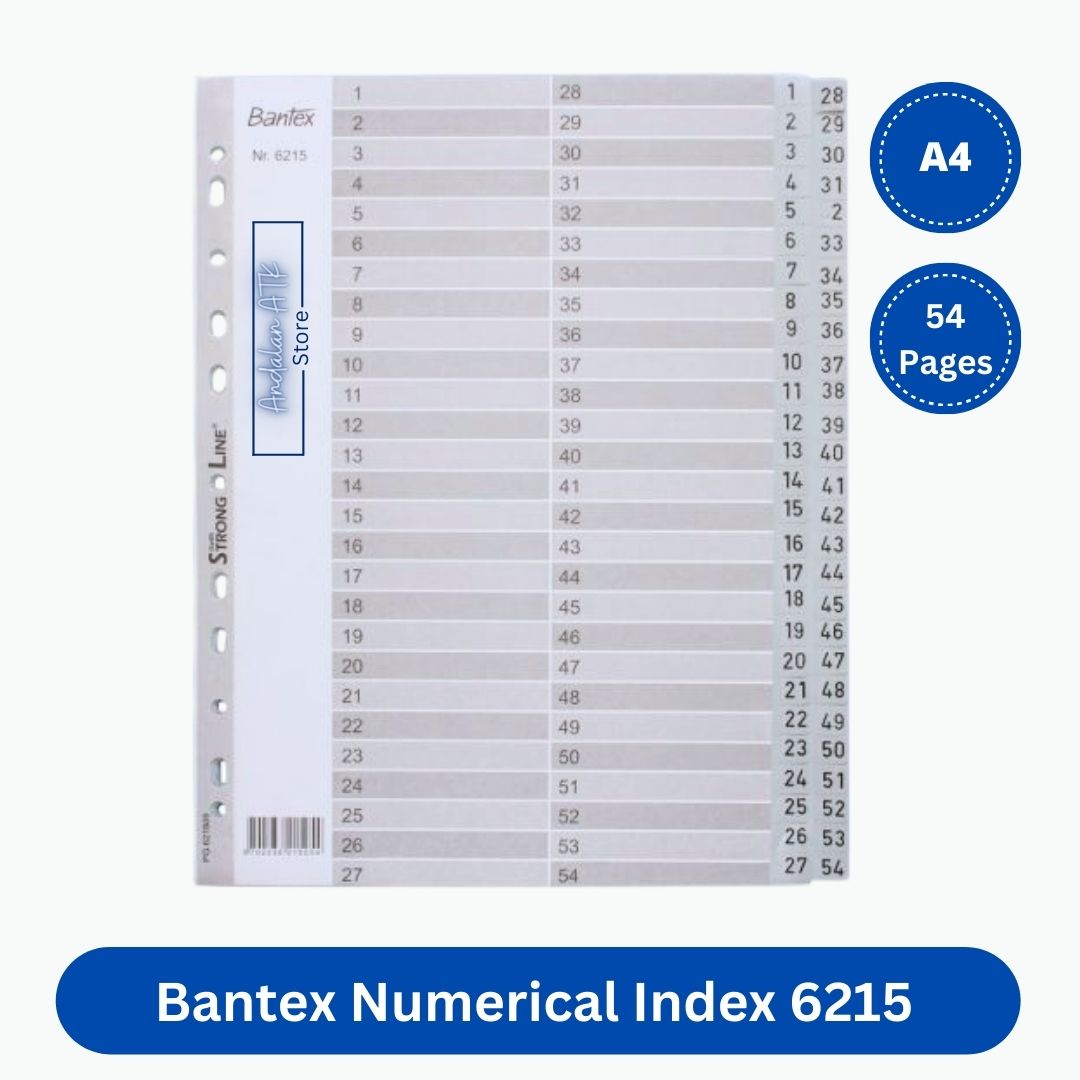 Bantex Numerical Index 6215 Ukuran A4 [54 Pages]