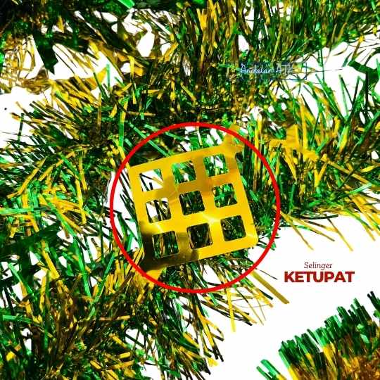 Selinger Lebaran Bulan Bintang Ketupat dan 2 Warna / Slinger / Rumbai