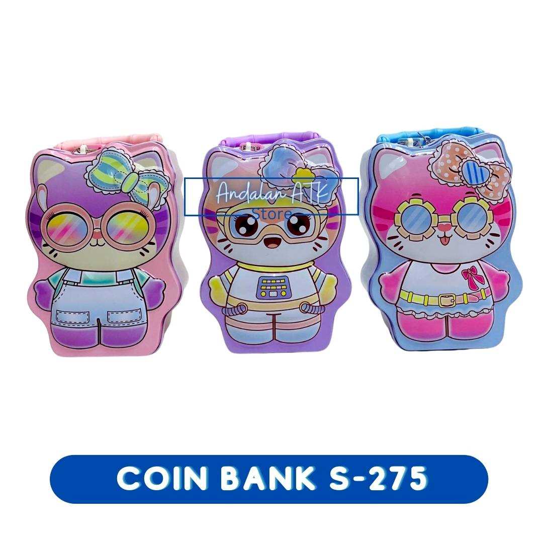 Coin Bank / Celengan Anak Kunci Gembok Bentuk Kucing S-275 Xiaolingjing
