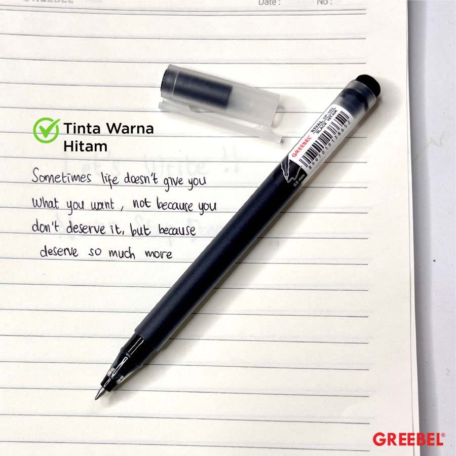 Pulpen Greebel / Greebel Gel Pen GP-502 Rival 0.5MM Hitam - Biru - Merah / Ballpoint