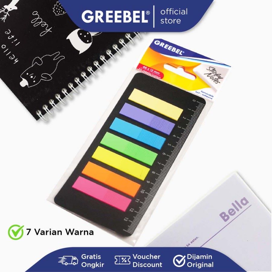 Sticky Note Greebel Index Gin 7 Warna 461220 Kotak / Post It / Index Memo