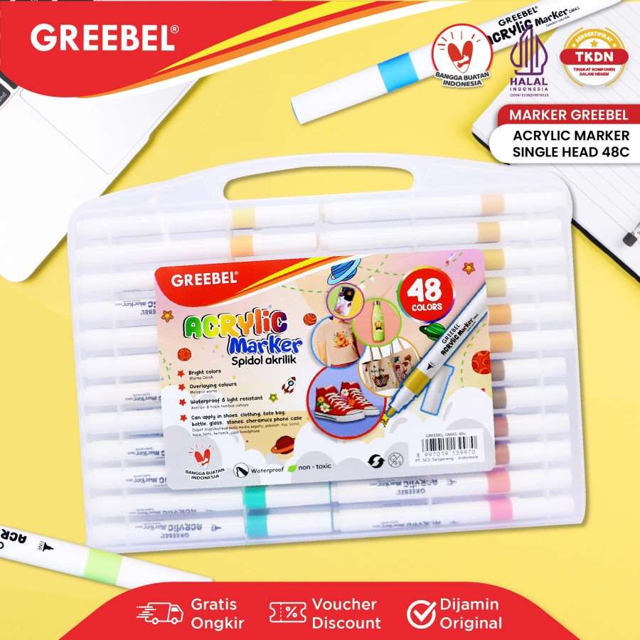 Spidol Akrilik / Greebel Acrylic Marker Single Head [18 - 24 - 36 - 48 Warna]