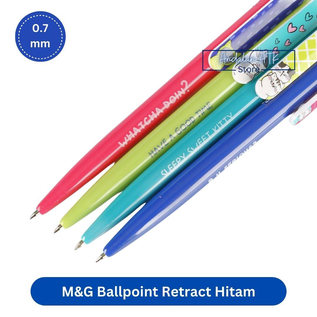 M&G Ballpoint Retract 0.7mm Hitam ABP20180 / Pulpen pena M&G