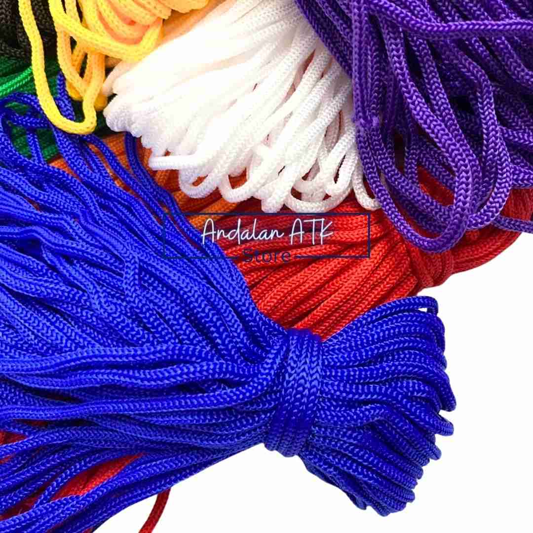Tali Kur 3mm Warna Warni Panjang 17 Meter / Tali Cord Filamen Pramuka / Tali Koor