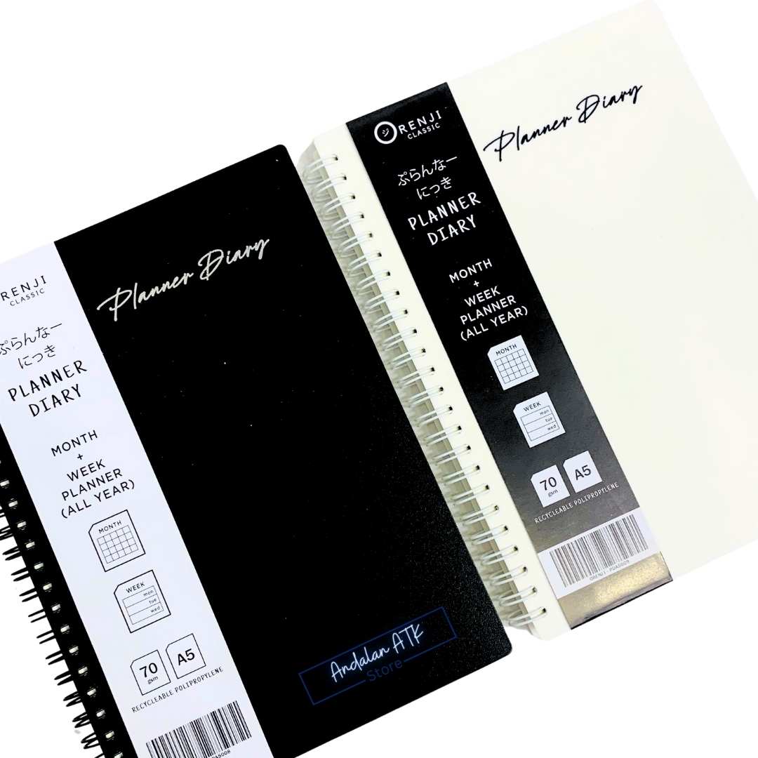 Notebook Orenji Planner Diary A5 Month + Week Daily Planner / Buku Catatan Agenda