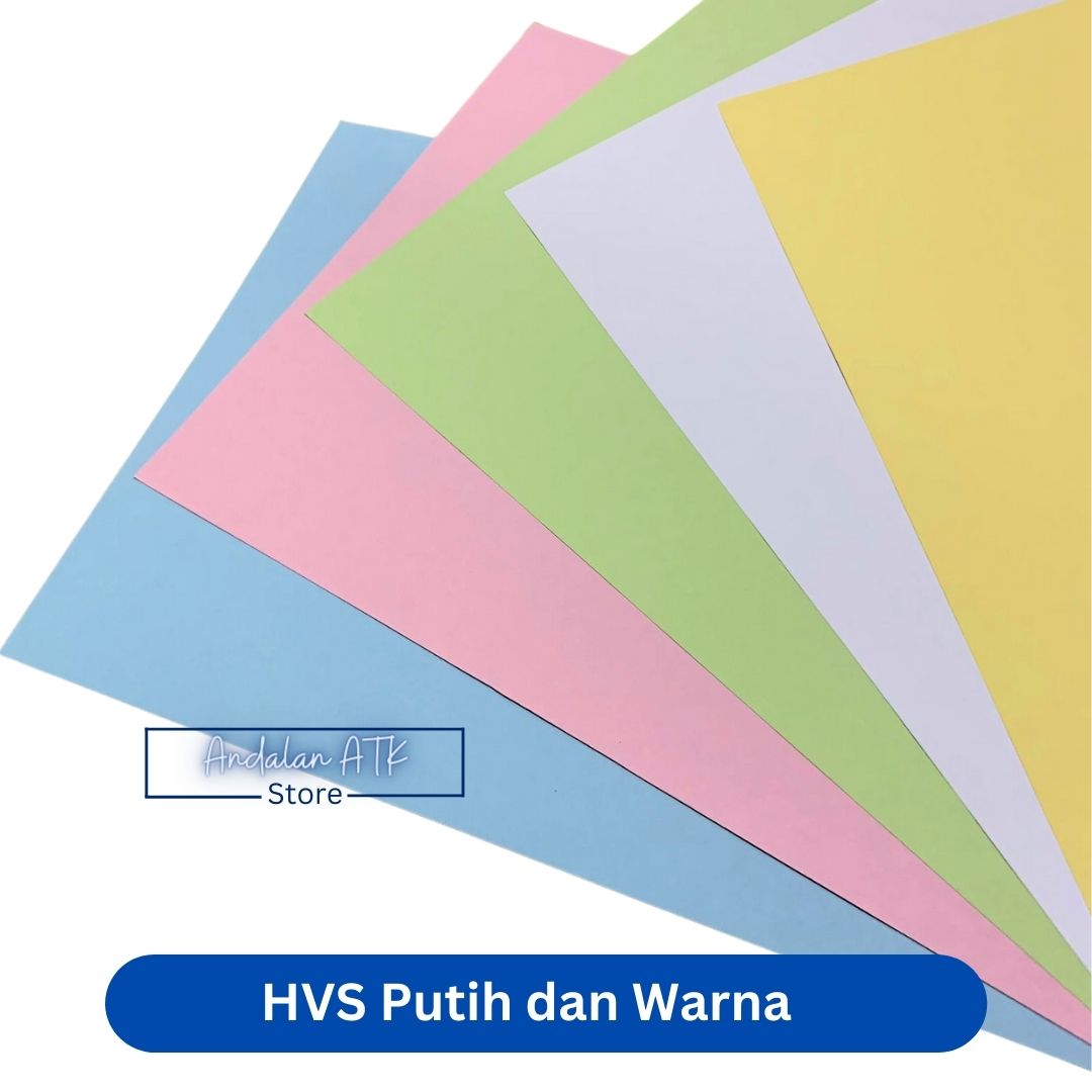 Kertas HVS Warna A4 70Gsm Warna Putih, Pink Pastel, Hijau Pastel, Biru Pastel, Kuning Pastel