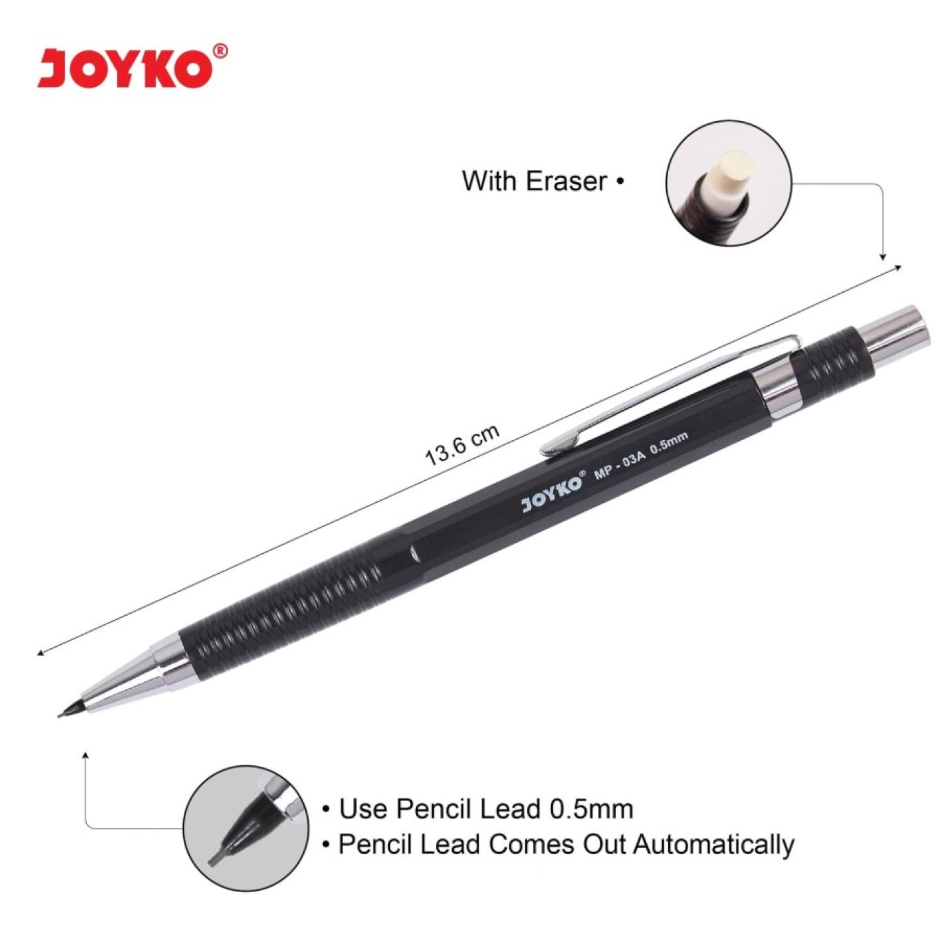 Pensil Mekanik Joyko MP-03A 0.5 mm / Mechanical Pencil