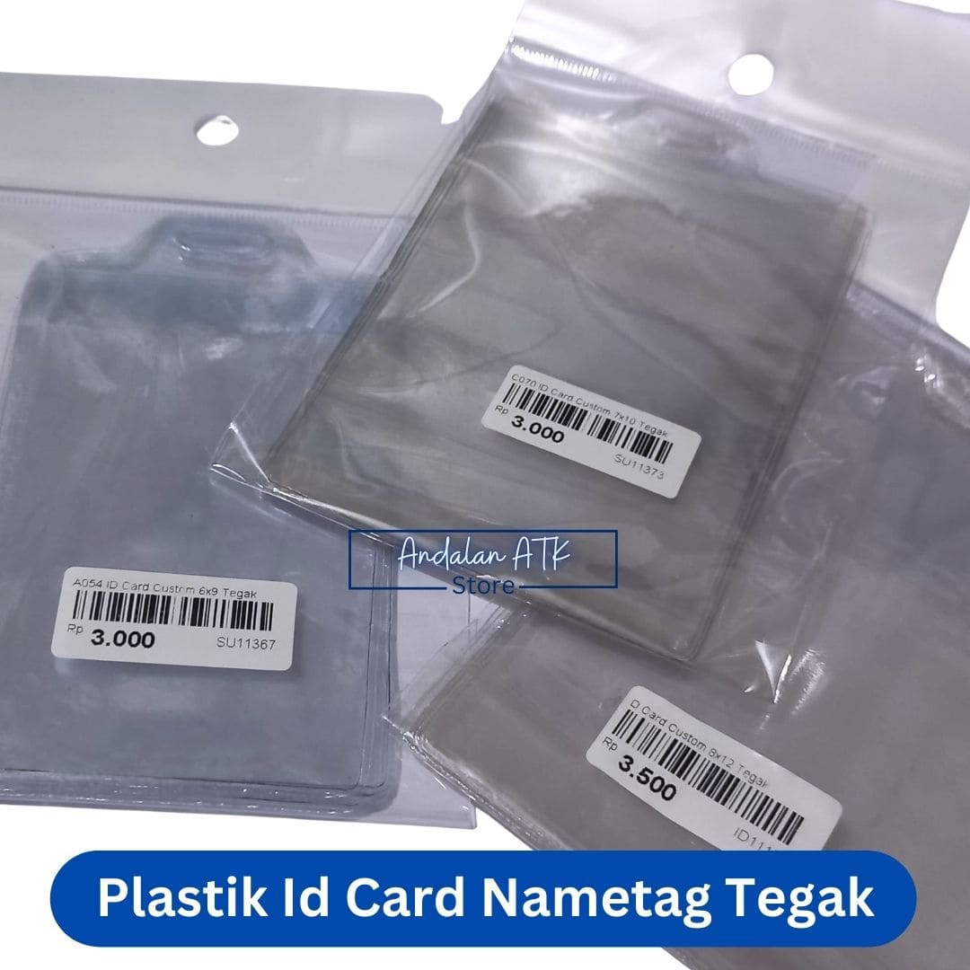 Plastik Nametag Id Card Custom Tegak Vertikal / Name Tag