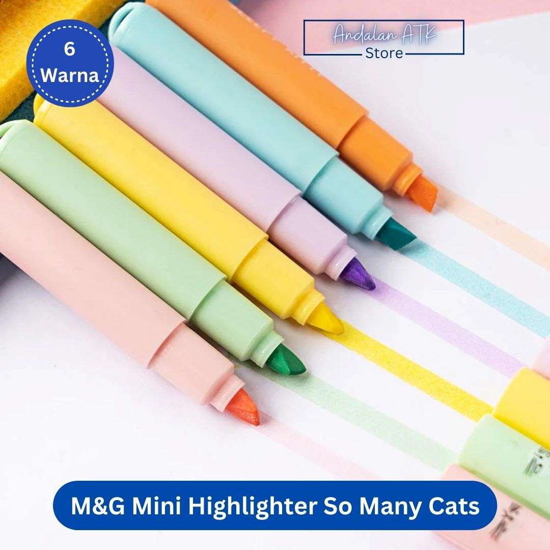 M&G Mini Highlighter So Many Cats AHM22575 [6 Warna] / Stabilo