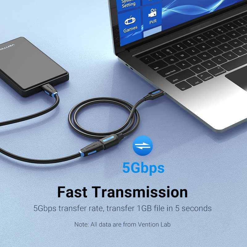 Vention - Kabel Extension A Male - A Female USB 2.0 1.5M dan 3M Black CBIBG
