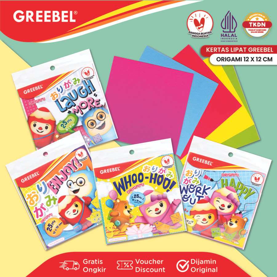 Kertas Origami Greebel Origami 2 Sisi [25 Lembar] / Bisa Ditulis