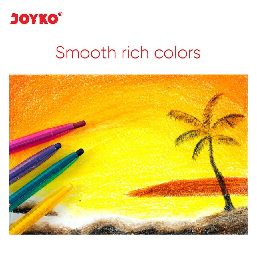 Krayon Putar Joyko 12 Warna Mini dan Panjang / Twist Oil Pastel Crayon / Crayon Joyko