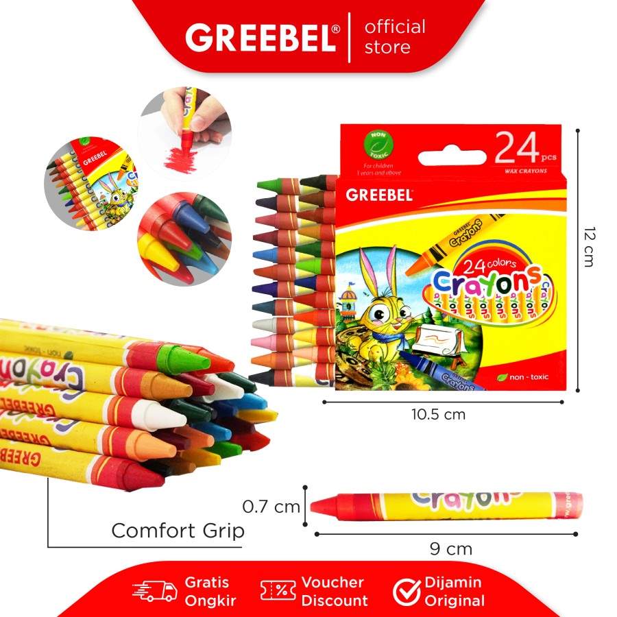 Oil Pastel Greebel Wax Crayon 24C 24 Warna / Crayon / Krayon Greebel