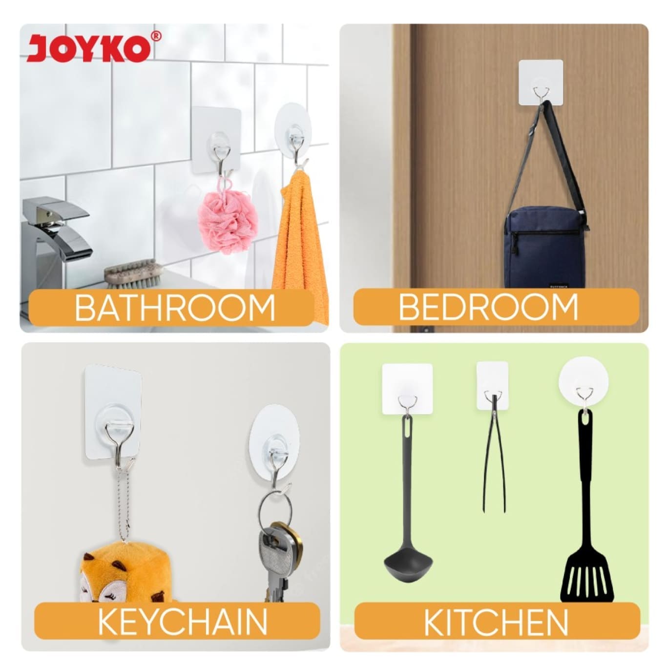 Gantungan Tempel Adhesive Hook Dinding Perekat Joyko ADHK-3150 Bulat [SET ISI 3]