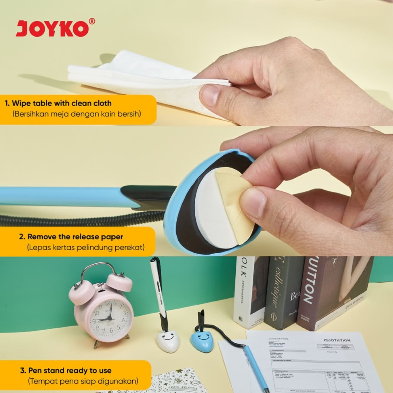 Pulpen Meja / Ballpen Desk Pen Stand Joyko PSGP-350 0.5 mm Gell Ink Warna Hitam