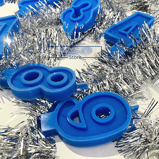 Lilin Ulang Tahun / Lilin Angka 0-9 Warna Biru