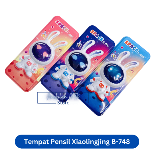 Tempat Pensil Anak Xiaolingjing BD-748 Space Rabbit Kaleng / Kotak Pensil / Pencil Case