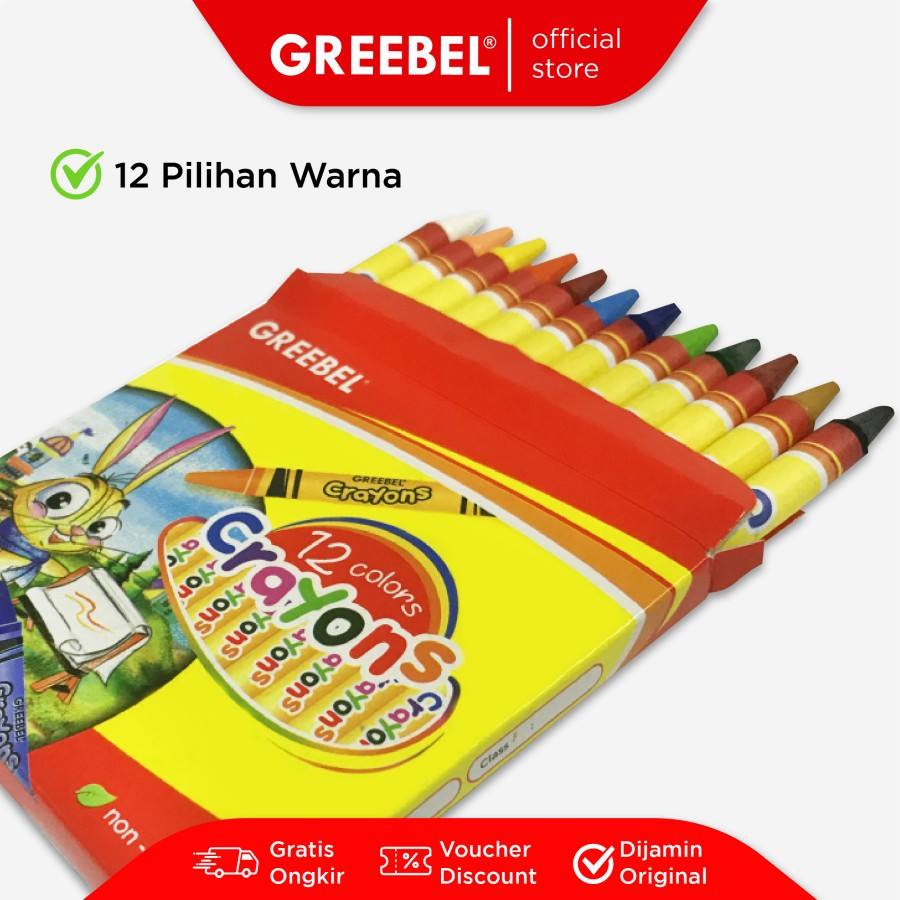 Oil Pastel Greebel Wax Crayon 12C 12 Warna / Crayon / Krayon Greebel