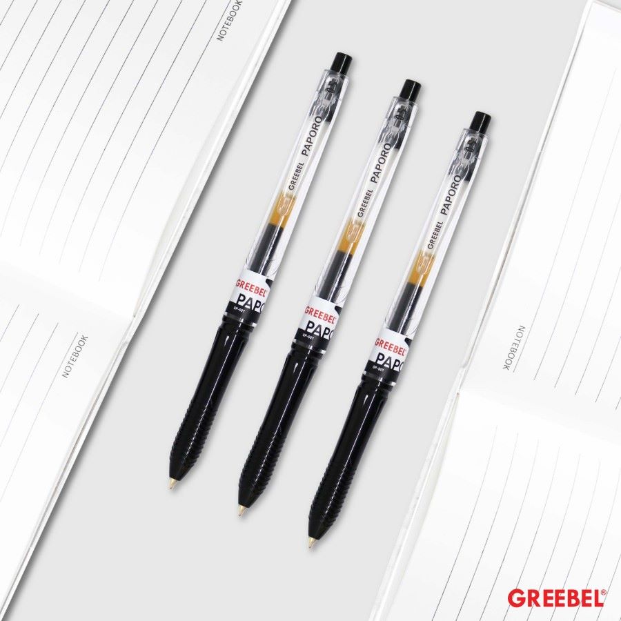 Pulpen Greebel / Greebel GP-507 PaPoro 0.5MM Body Hitam - Warna / Ballpoint