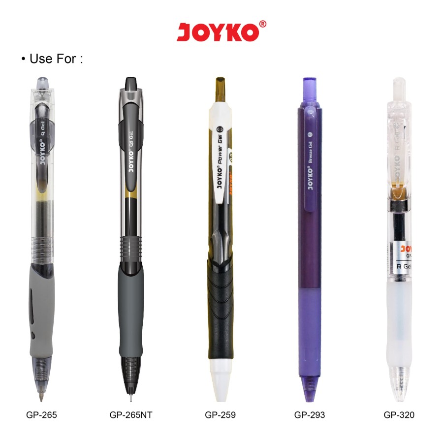 Isi Ulang Pulpen Gellpen Ballpen GPR-267 Joyko 0.5mm Hitam Bullet Tip