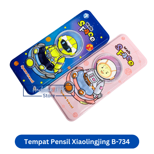 Tempat Pensil Anak Xiaolingjing B-734 Walk Space Kaleng / Kotak Pensil / Pencil Case