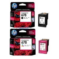 Cartridge Ink Tinta Printer HP 678 Black dan Colour Reguler Tri-Colour Warna dan Hitam Original
