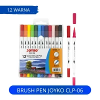 Brush Pen Joyko CLP-06 Isi 12 Warna / Dual Brush Pen / Pena Kuas