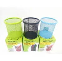 Desk Pen Organizer Bulat Warna 802 / Tempat Pensil Meja Besi Jaring